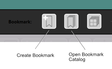 The Bookmarks menu and toolbar buttons