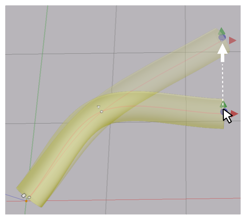 Dragging one point of a curve