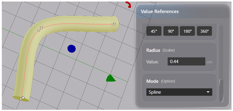 A curve in Spline mode