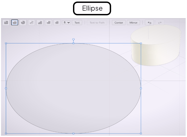 Drawing an ellipse in the Drawing Editor