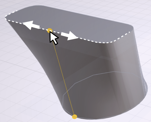 Dragging an anchor point along a profile outline