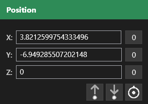 The Position panel showing Place to Focus Pointer, Place Copy, and Place to Stored buttons