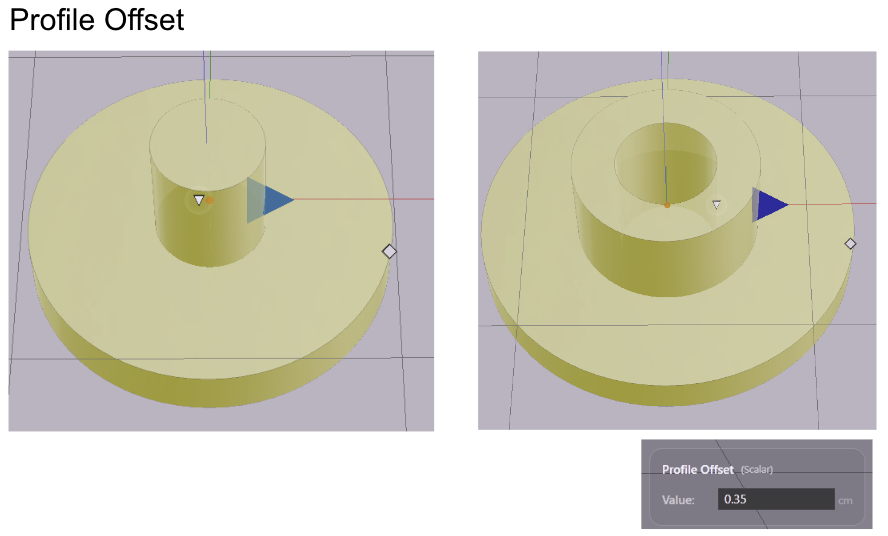 A revolve with profile offset applied