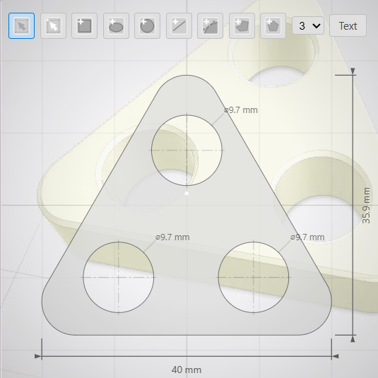Dimension annotations on shapes with holes